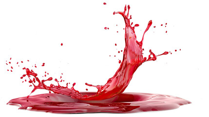 splash of red paint on a transparent background. PNG file cut out on a transparent background