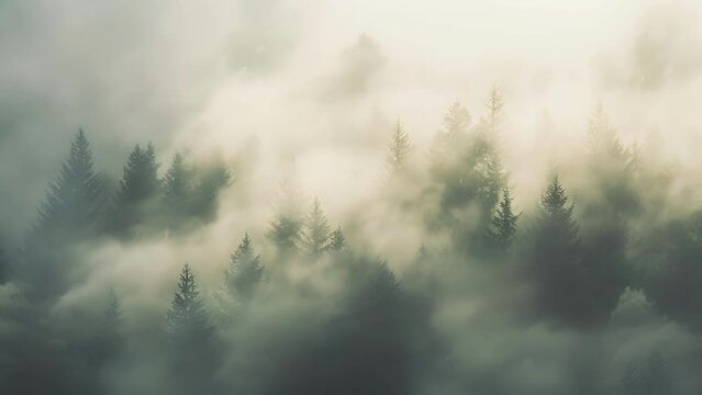 The mist creates an illusion of a neverending landscape transporting the viewer to a peaceful and serene world.