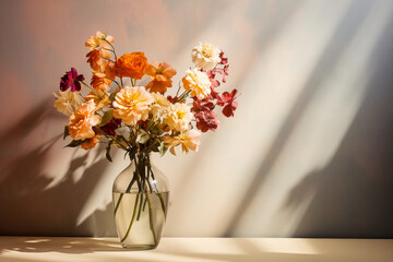 Beautiful flowers in vase on the table