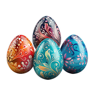 easter eggs isolated on transparent background