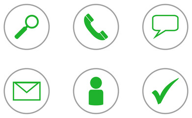 Kontakt Buttons für Homepage grün und grau