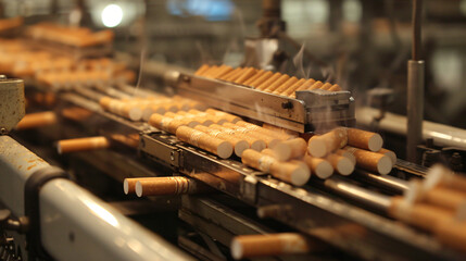Cigarettes production line.