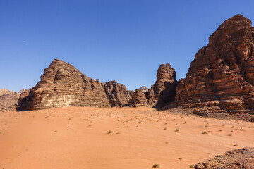 the fascinating arid and desert landscape of Wadi Rum. Wadi Rum desert in Jordan, Wadi Rum is one of the most visited tourist sites in the world.