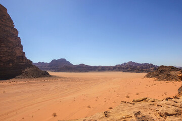 the fascinating arid and desert landscape of Wadi Rum