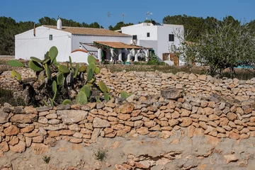 Foto op Canvas typical house with dry stone wall, Sant Ferran de les Roques, Formentera, Pitiusas Islands, Balearic Community, Spain © Tolo