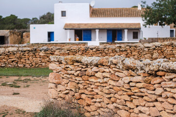 typical house, green route Cala Saona, Formentera, Pitiusas Islands, Balearic Community, Spain