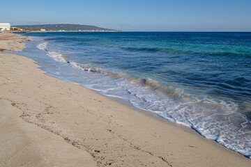 Fototapeta na wymiar Migjorn beach, Ca Marí, Formentera, Pitiusas Islands, Balearic Community, Spain