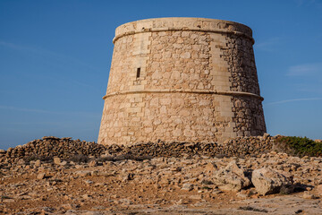Fototapeta na wymiar Torre de La Gavina,, Can Marroig public estate, Formentera, Pitiusas Islands, Balearic Community, Spain
