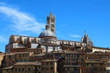 Fototapeta premium View of the Siena Cathedral-Cattedrale Metropolitana di Santa Maria Assunta, Tuscany, Italy
