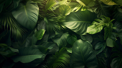 Close-up of fresh green leaves bathed in soft sunlight, highlighting details and textures in a natural setting.