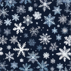 Naklejka na ściany i meble Seamless pattern colorful Winter snowflakes and frosty vector illustration. Icy Intricacies: Seamless Winter Snowflake Pattern.