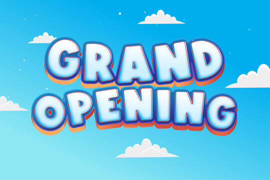 Grand Opening vector editable text effect
