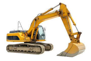 Compact Excavator Efficiency on Transparent Background, PNG