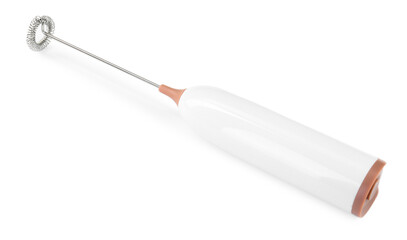 One milk frother wand isolated on white
