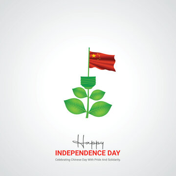 china independence day. china independence day creative ads design. social media post, vector, 3D illustration.