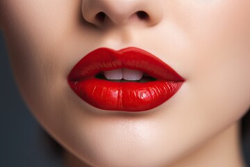 Woman Lips Closeup, Red Lipstick Makeup, Beautiful Mouth Make-Up, Model Girl Lip, Lips Macro
