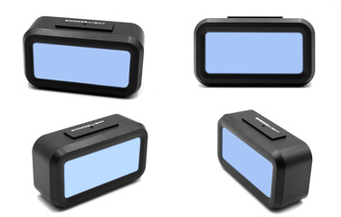 collection of modern black alarm clock