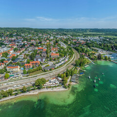 Starnberg am nördlichen Ufer des Starnberger See im Luftbild