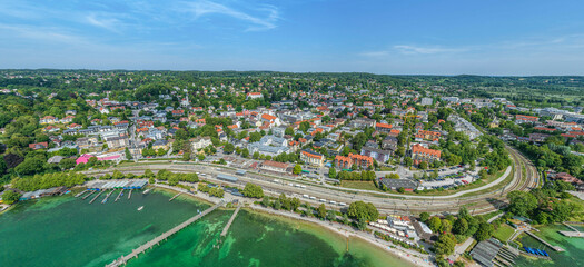 Starnberg am nördlichen Ufer des Starnberger See im Luftbild