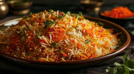 Delicious Vegetable Biryani on Transparent Background