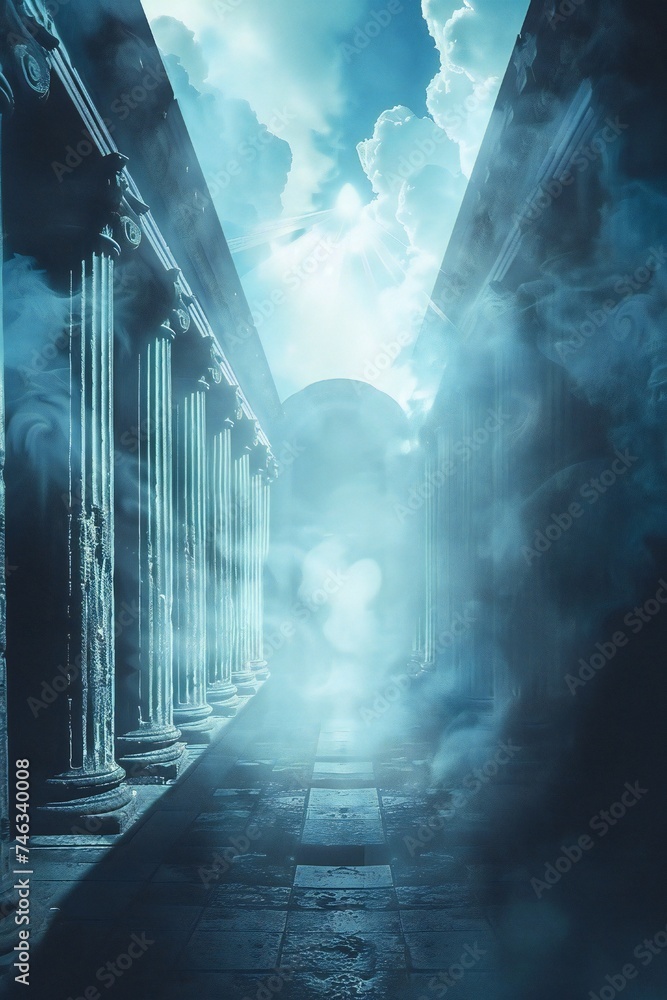 Wall mural abstract artistic afterlife background generative ai