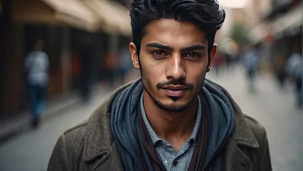 Foto op Plexiglas portrait of a pretty young muslim man, portrait of a man, pretty muslim man © Gegham