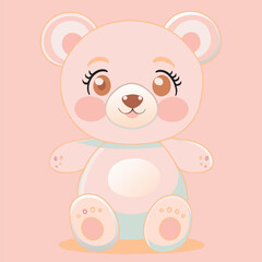 a nice small a baby bear style design by hicran balk it incorporates --ar 52, style of hicran balk, vector illustration kawaii