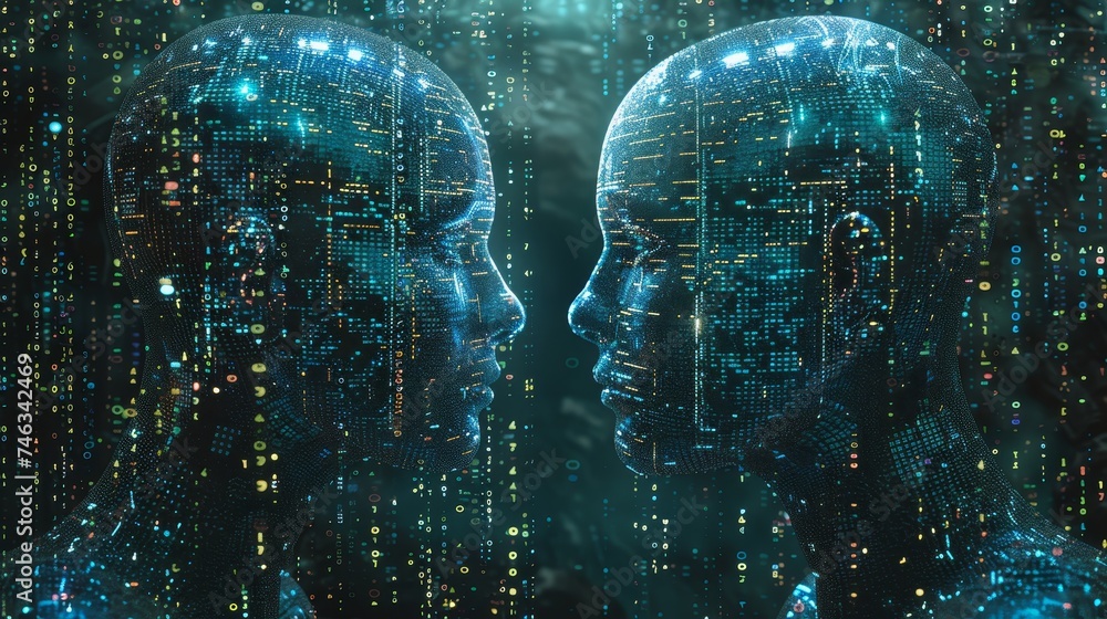 Poster depict the silent language of machines, where binary code whispers the secrets of advanced technolog