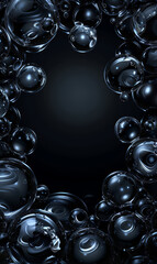 Abstract futuristic background with bubbles forming a frame.