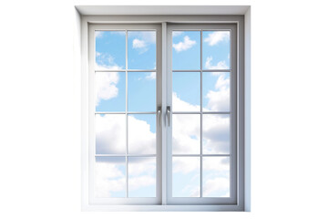 Stylish Double Hung Window Design on Transparent Background, PNG