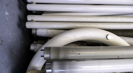 Fluorescent tubes in the trash