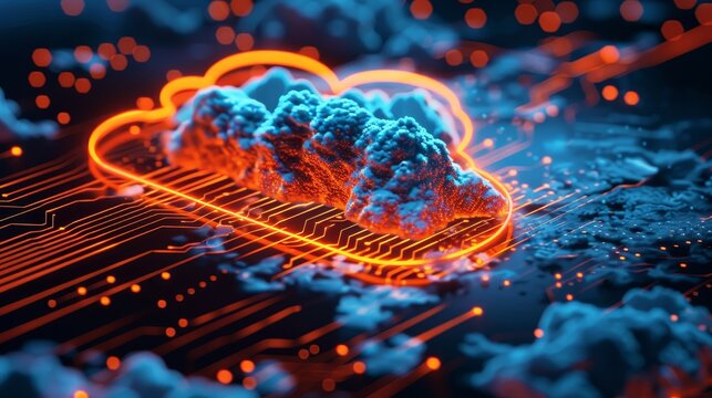 Explore the texture of cloud computing landscapes, where digital networks and data storage intersect