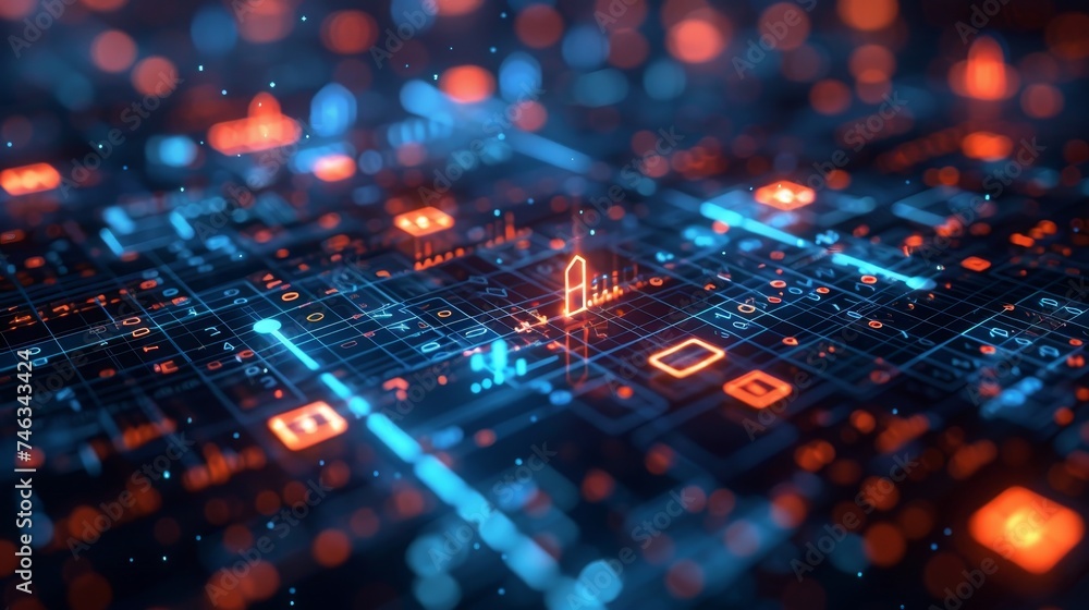 Poster illustrate the depths of digital encryption, with binary code acting as the key to unlocking technol