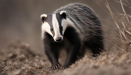 Fototapeta premium Photo of badger, wild photography
