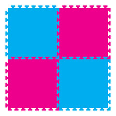 Vector foam baby kids play mat puzzle. Isolated on white background