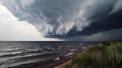 Baltic sea in stormy day.