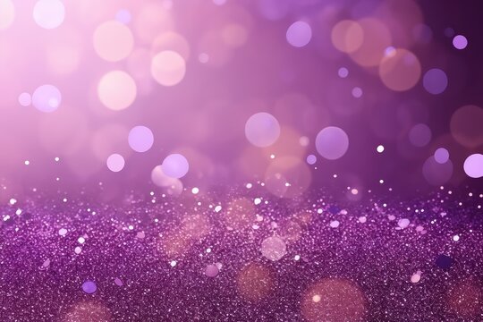 Purple Glitter Background, Violet Sparkle Banner, Shiny Glittering Dust Pattern, Luxury Purple Mockup