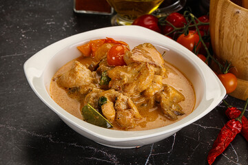 Thai Tom yum soup with chicken