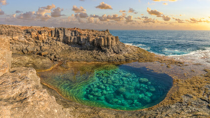 Discover the natural pools at Caleta de Fuste, Fuerteventura: an oasis of calm with crystal-clear...