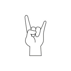 Rock hand icon vector. rock and roll illustration sign. rock concert symbol or logo.