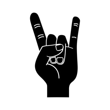 Rock hand icon vector. rock and roll illustration sign. rock concert symbol or logo.