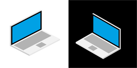 set of laptops on background and transparent, premium illustration vector laptop