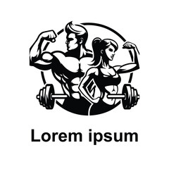 fitness logo or gym logo on white background 