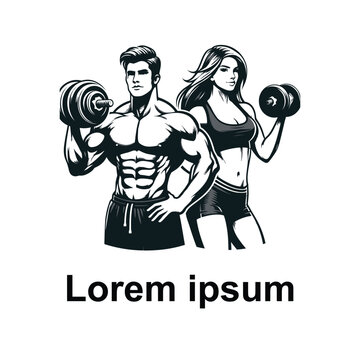 fitness logo or gym logo on white background 