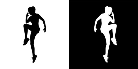 silhouettes of people running 