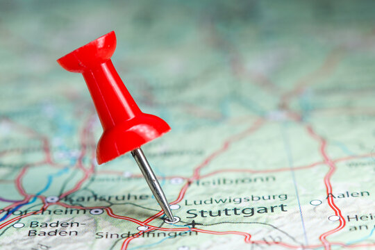 Stuttgart pin on map of Germany