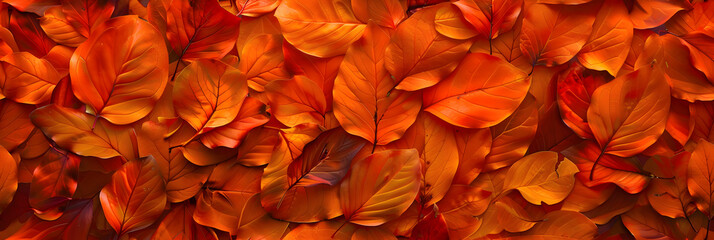 Background group autumn orange leaves - obrazy, fototapety, plakaty