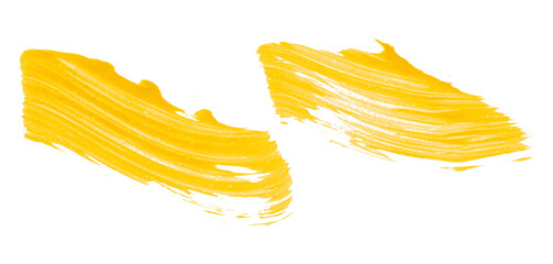 Shiny yellow brush watercolor painting isolated on transparent background. watercolor png