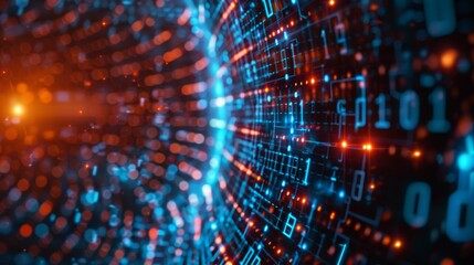 Fototapeta premium Visualize the complex web of cybersecurity, where technology backgrounds intertwine with layers of protection