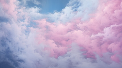 Cumulus clouds in the blue sky close-up, picturesque background cloudy landscape